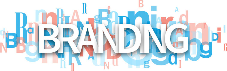 BRANDING colorful typography banner on transparent background
