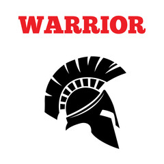 helmet of the spartan warrior symbol, emblem. Spartan helmet logo, vector illustration of spartan shield and helmet, spartan greek gladiator helmets armor. vector icon