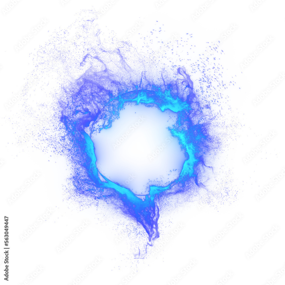Aufkleber abstract blue plasma ring. the energy explosion creates a captivating glow that adds a touch of ligh