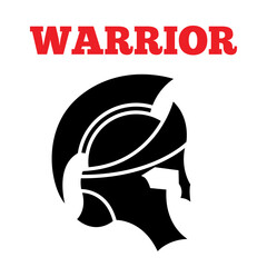 helmet of the spartan warrior symbol, emblem. Spartan helmet logo, vector illustration of spartan shield and helmet, spartan greek gladiator helmets armor. vector icon