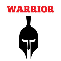 helmet of the spartan warrior symbol, emblem. Spartan helmet logo, vector illustration of spartan shield and helmet, spartan greek gladiator helmets armor. vector icon