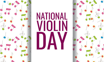 National Violin Day. Design suitable for greeting card poster and banner