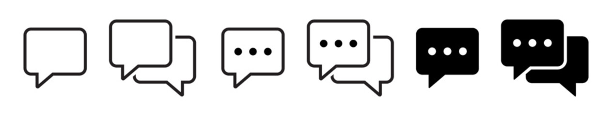Chat message icon set