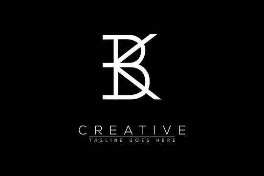 Letter bk, kb, k, b, Abstract initial monogram letter alphabet logo design