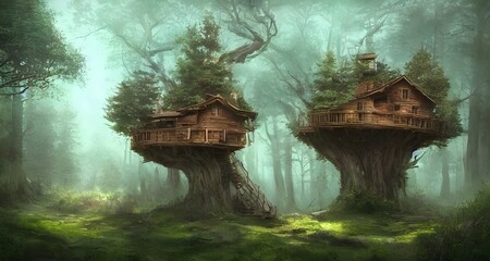 Treehouse built on top of a complex of trees _08