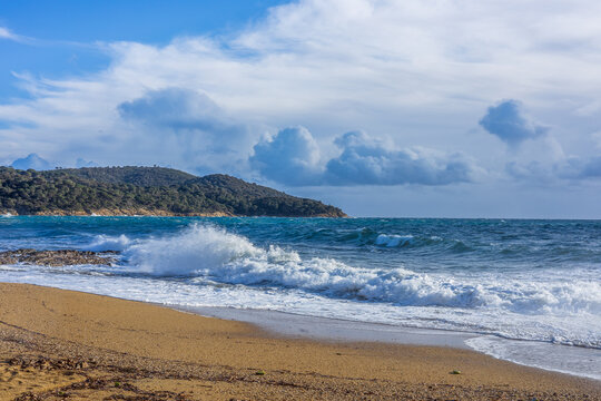 View of Cap Lardier from Gigaro beach, La Croix Valmer, France