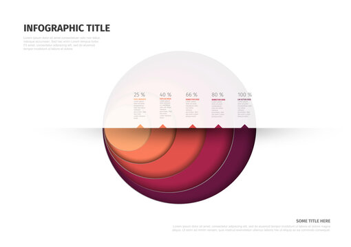 Infographic Template With Percentages And Half Circles