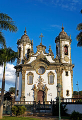 Fototapeta na wymiar Baroque church in Sao Joao del Rei, Brazil 