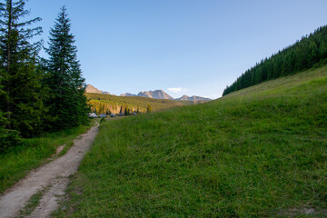 View of the mountains and mountain landscape. The concept of a beautiful mountain landscape, tourism.