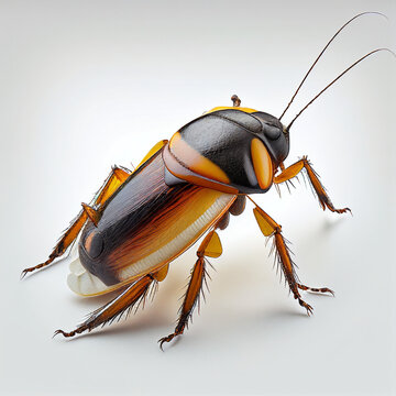 Australian Cockroach full body image with white background ultra realistic



