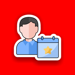 Planner sticker icon vector