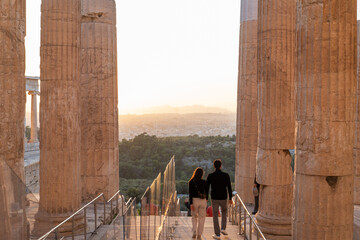 Sunset at acropolis, greece