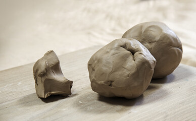 Clay crafts. Pottery product. Background