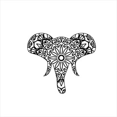 Mandala elephant coloring page for kids and adult