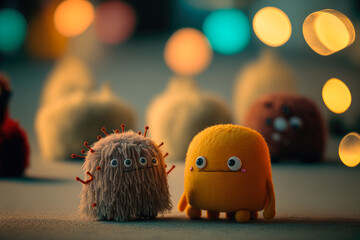 cute embroidered monsters, generative ai