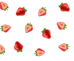Strawberry Abstract. Seamless pattern with strawberry. Strawberries Abstract.