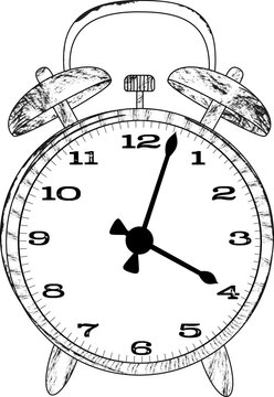 Clock and time black and white set