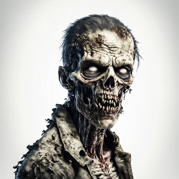 Zombie with rotten skin. Designed using generative ai.