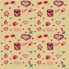 seamless background with hearts