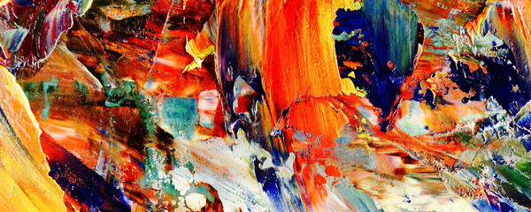 Color texture. Hand drawn oil painting on canvas. Abstract art background. Modern, contemporary art. Colorful canvas. Wall decor background	