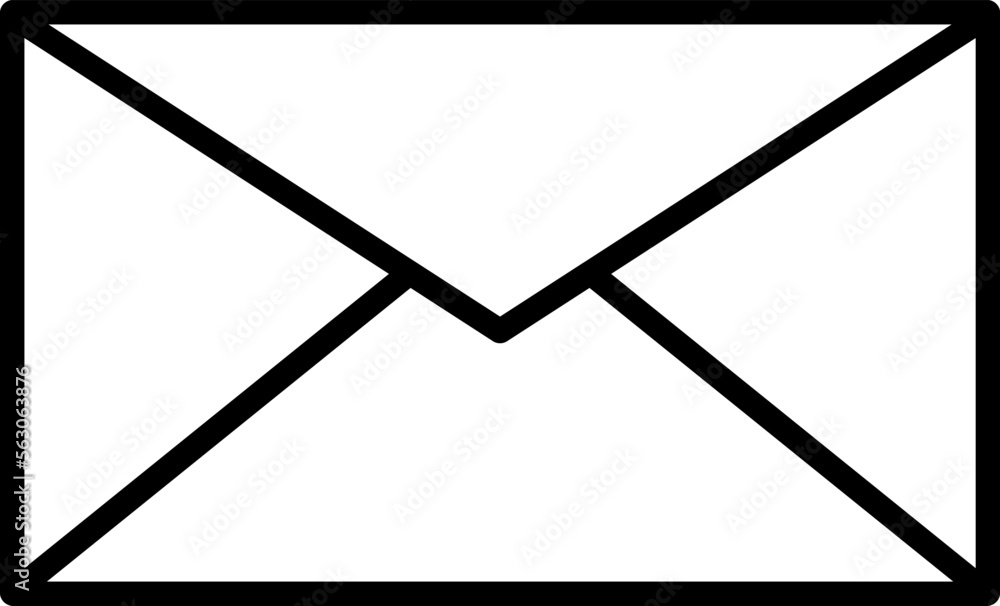 Poster vector symbol of envelope. isolated sign drawn with black thin line. editable stroke. perfect for ui
