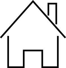 Private House Line Icon. Vector sign drawn with black thin line. Editable stroke. Perfect for UI, apps, web sites, books, articles