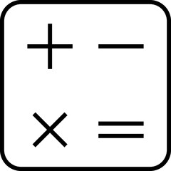 Calculator Line Icon. Vector sign drawn with black thin line. Editable stroke. Perfect for UI, apps, web sites, books, articles