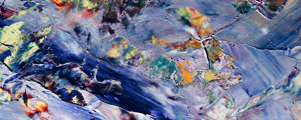 Naklejka premium Color texture. Hand drawn oil painting on canvas. Abstract art background. Modern, contemporary art. Colorful canvas. Wall decor background 