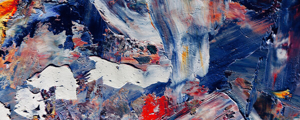 Color texture. Hand drawn oil painting on canvas. Abstract art background. Modern, contemporary art. Colorful canvas. Wall decor background	