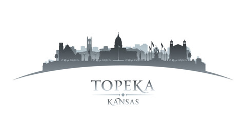 Fototapeta premium Topeka Kansas city silhouette white background