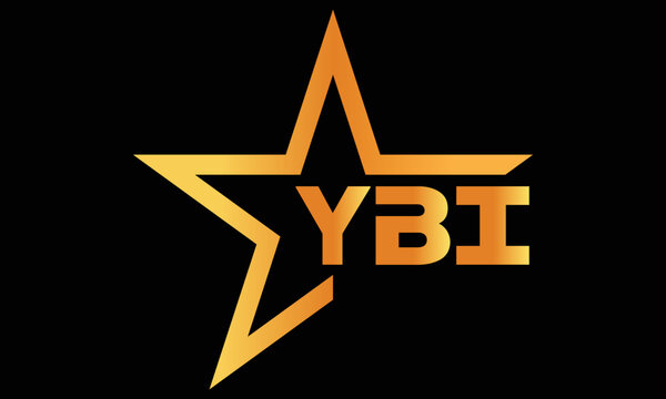 YBI golden luxury star icon three letter logo design vector template. royal logo | luxury logo | jewelry logo | premium logo | iconic logo | Victoria logo |	