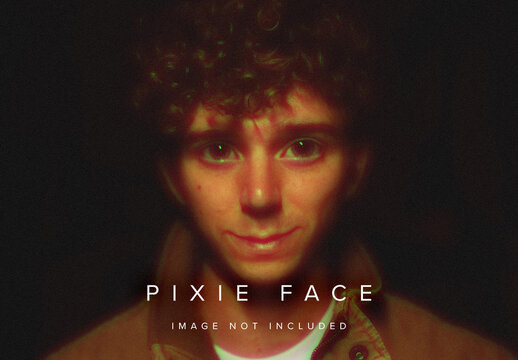 Pixie Face Photo Effect Mockup