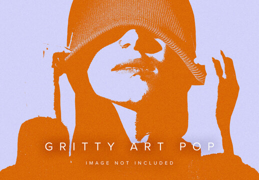 Gritty Art Pop Photo Effect Mockup