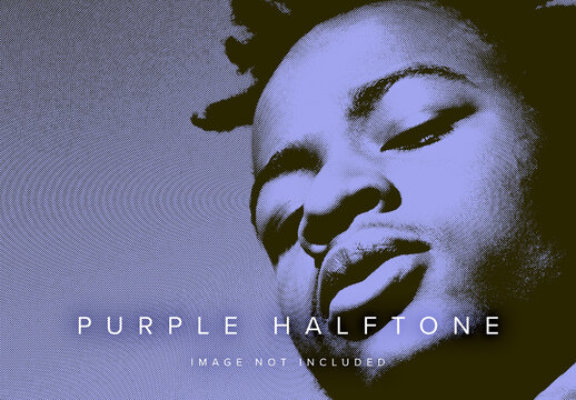 Purple Halftone Photo Effect Mockup