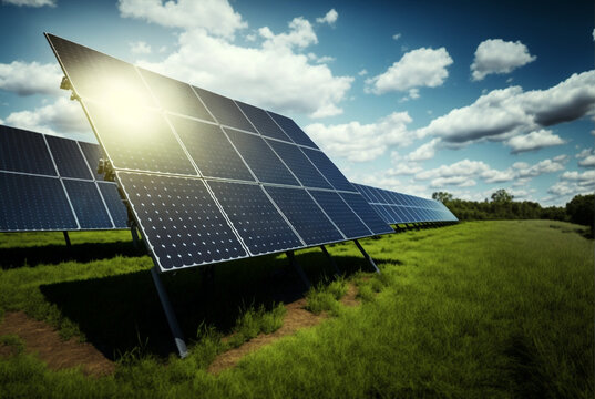 Generative ai photovoltaic solar panel station.