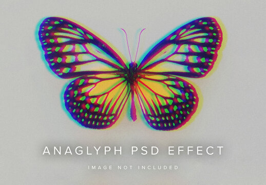 Anaglyph Photo Effect Mockup
