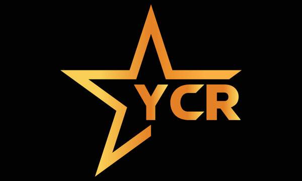 YCR golden luxury star icon three letter logo design vector template. royal logo | luxury logo | jewelry logo | premium logo | iconic logo | Victoria logo |	