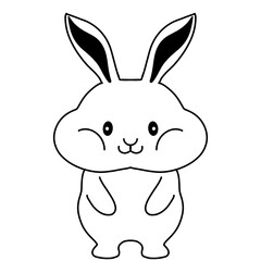 Cute Rabbit Clipart, Outline Easter Bunny Clipart, Doodle Easter Rabbits, cute bunny, Woodland animal, outline Doodle,
