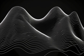 abstract white outline topographic contour map geometric background made by generative ai