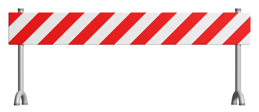 Stopp, rot/weiß-gestreiftes Baustellenschild