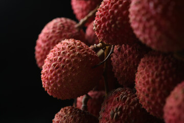 fresh lychee fruit in bundle bundle