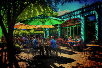 outdoor coffee shop on a sunny day