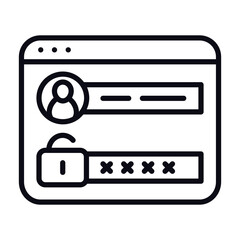 ogin icon in flat style. Password access vector illustration.Padlock,Password,Security System