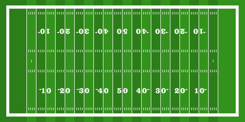 American Football field, graphic for starting lineups, superbowl field vector © Bakemon