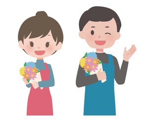お花屋さんの男女