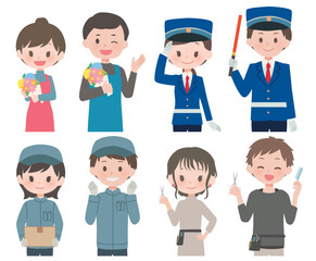 働く人々・男女別／多職種セット2
