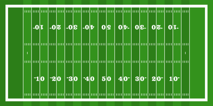 American Football field, graphic for starting lineups, superbowl field vector