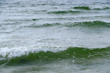 Undulating Baltic Sea.Waves during small storm.