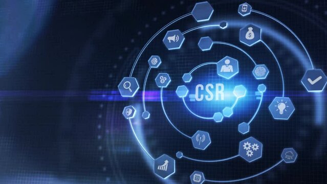 Internet, business, Technology and network concept. CSR abbreviation, modern technology concept. 3d illustration.