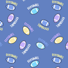 Football Sports Game Day Allover Seamless Pattern Design Artwork 